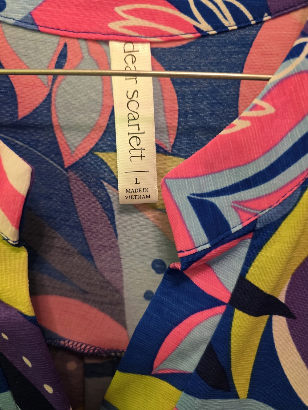 Dear Scarlett Sleeveless Midi Dress in Navy, Pink & Blue Tropical Print - Picture 5 of 7